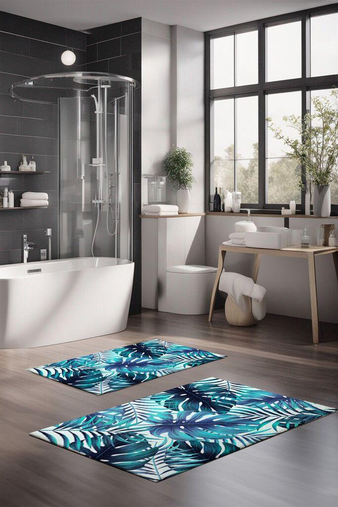 Комплет подлоги за бања L'essentiel Maison CT-5266, 2 парчиња, сини