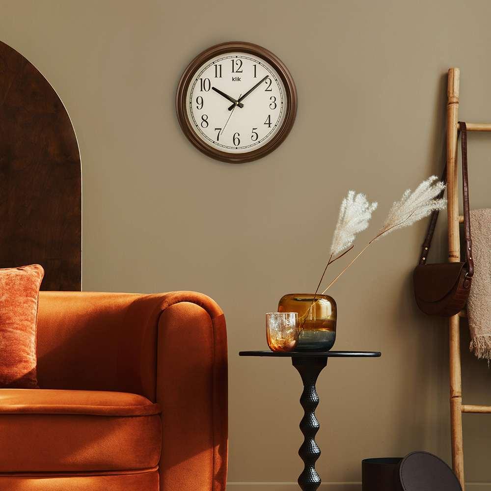 Wallity dzиден часовник Бета, 38x38 см, кафеав