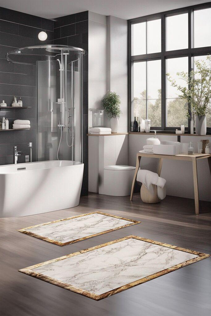 Комплет теписи за бања L'essentiel Maison CT-5009, 2 парчиња, шарени