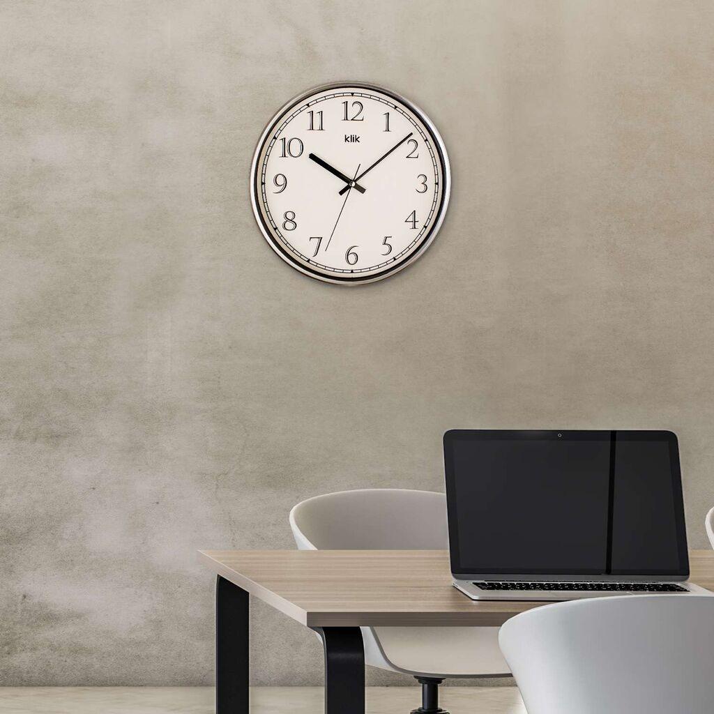 Тенок dzиден часовник Wallity, 30,5x30,5 см, сребрена боја