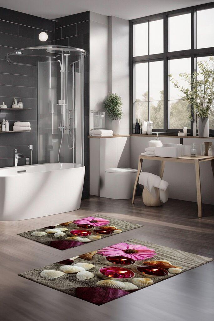 Комплет теписи за бања L'essentiel Maison CT-5144, 2 парчиња, шарени