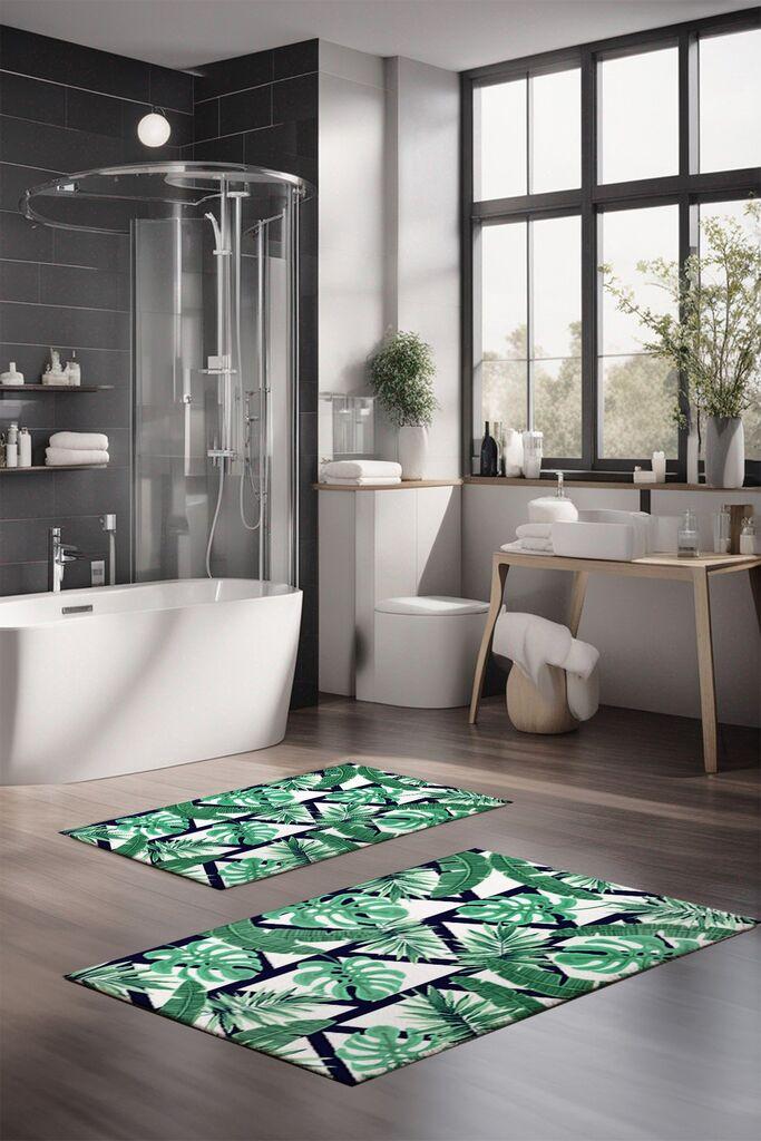 Комплет простирки за бања L'essentiel Maison CT-5322, 2 парчиња, зелена