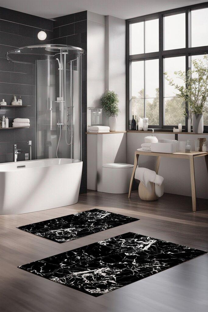 Комплет подлоги за бања L'essentiel Maison CT-5059, 2 парчиња, бели