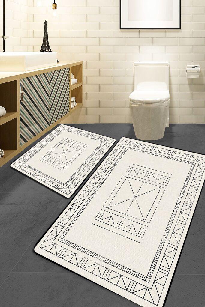 Комплет килим за бања L'essentiel Maison Touch, 2 парчиња, бел