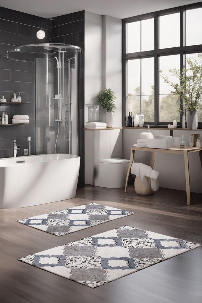 Комплет теписи за бања L'essentiel Maison CT-5234, 2 парчиња, сиви