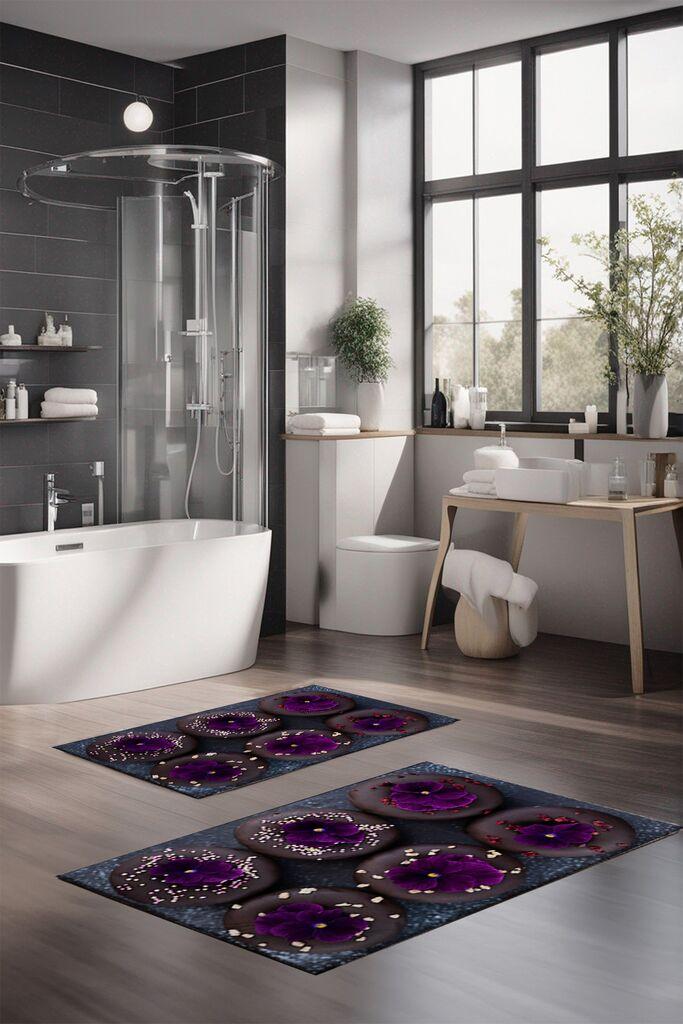 Комплет теписи за бања L'essentiel Maison CT-5369, 2 парчиња, виолетова