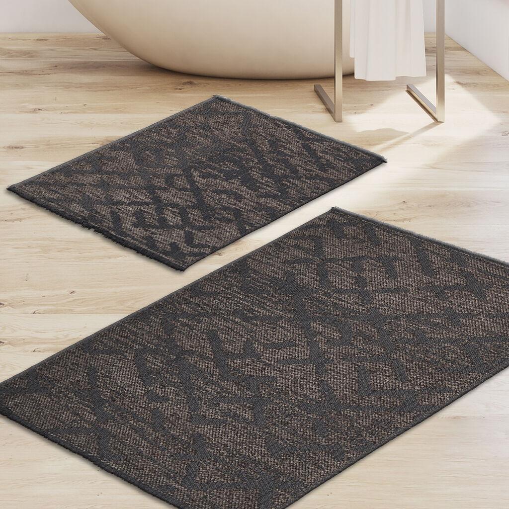 Комплет теписи за бања L'essentiel Maison So10014, 2 парчиња, темно сива