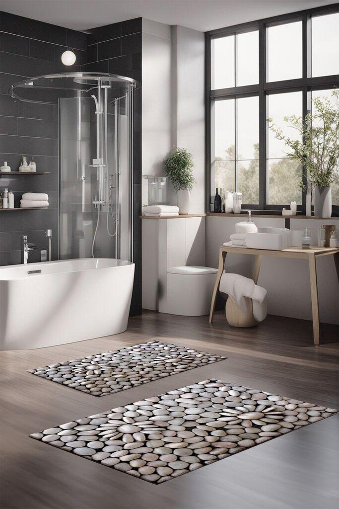 Комплет теписи за бања L'essentiel Maison CT-5197, 2 парчиња, сиви