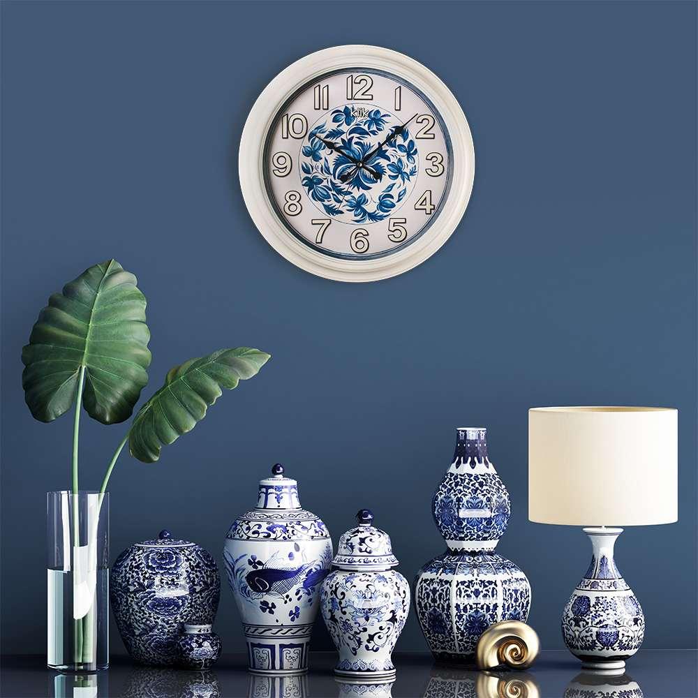 Wallity dzиден часовник Фетије, 46x46 см, бел