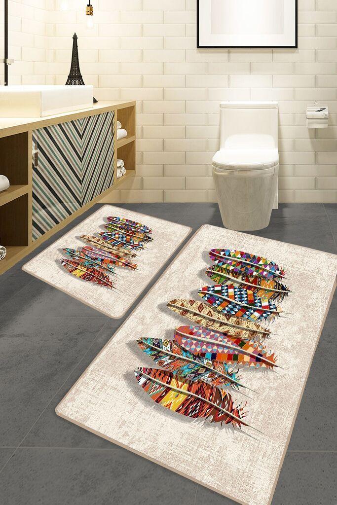 Комплет килим за бања L'essentiel Maison Rovny, 2 парчиња, Шарена