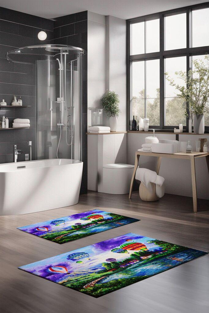 Комплет теписи за бања L'essentiel Maison CT-5128, 2 парчиња, шарени