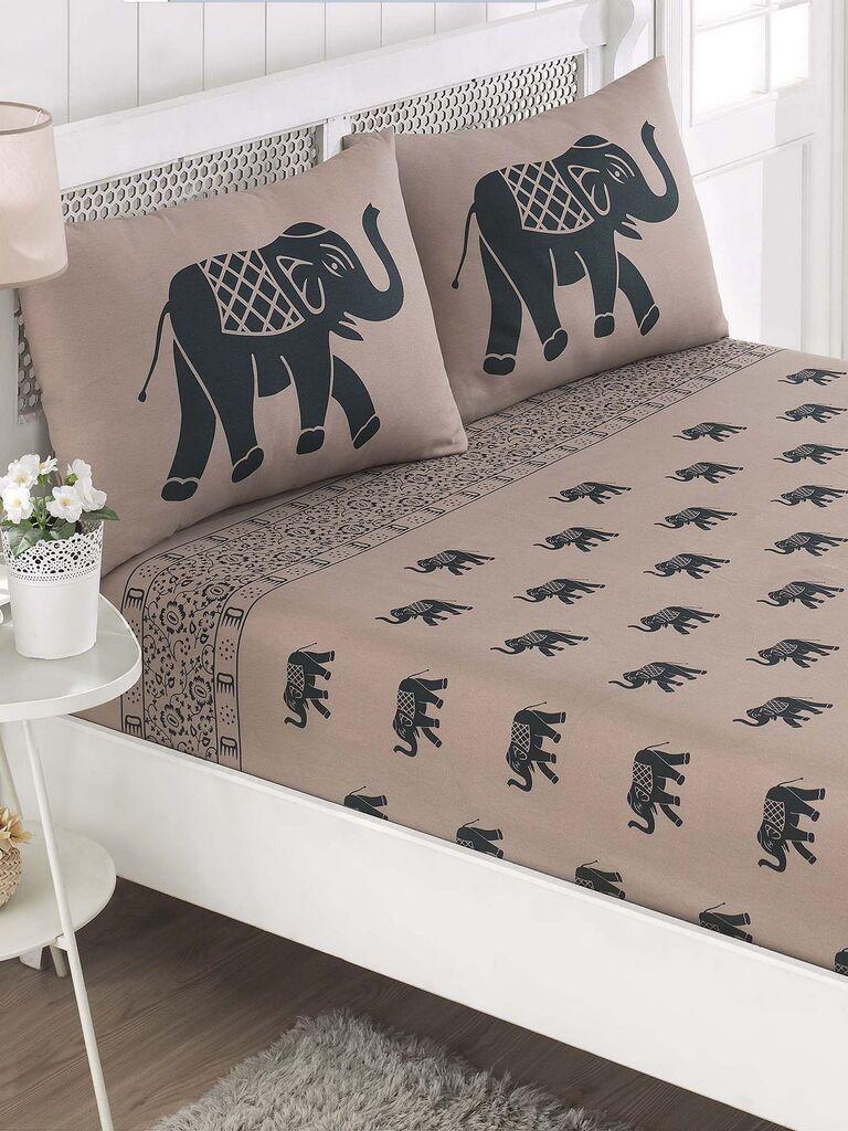 Комплет постелнина L'essentiel Maison Fil, 160x200 cm, кафеава