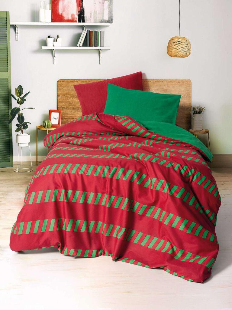 Комплет постелнина L'essentiel Maison Holly, 160x220 см, црвено-зелена