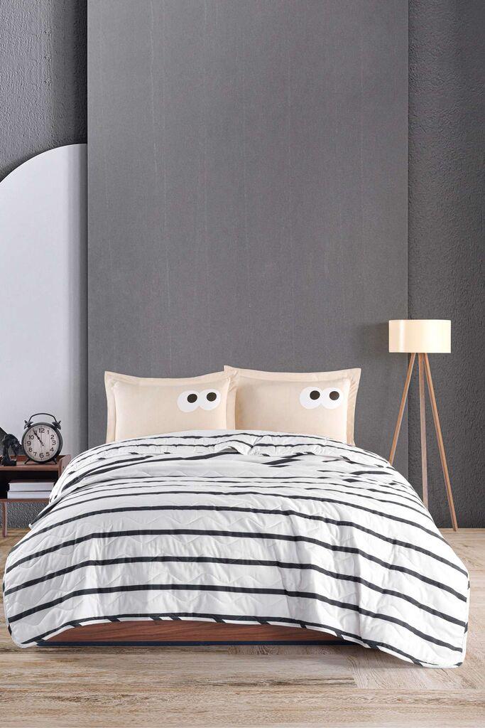 Комплет постелнина L'essentiel Maison Смешно, 200x220 см, црно-бело