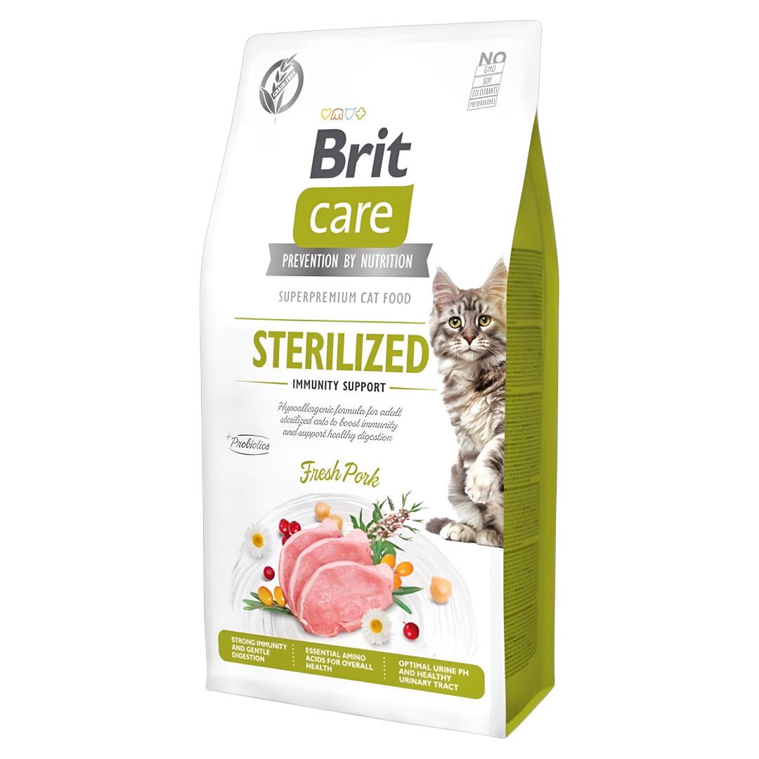BRIT Care Sterilized Immunity support Гранули со Свинско и зеленчук за Мачки [Вреќа 7кг]
