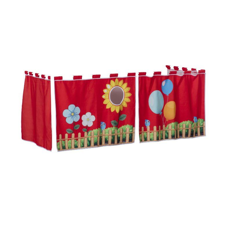 ОНЛАЈН МЕБЕЛ Завеса за кревет Мојата куќа, 202x91x80cm, црвена