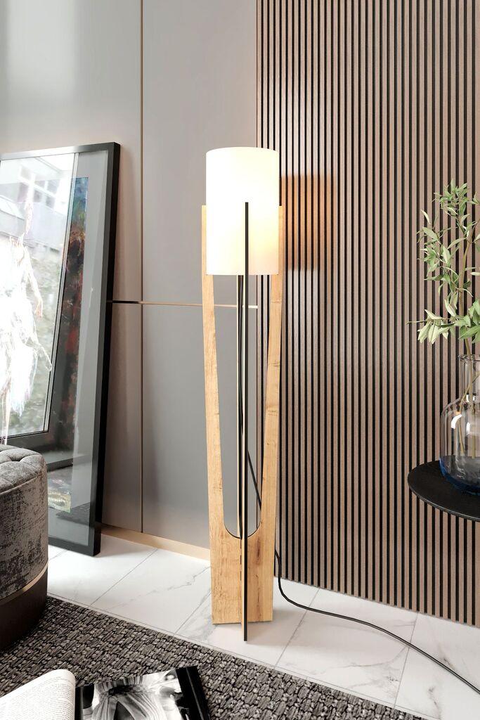 Подна ламба Opviq Minimalist, 135 см, црна
