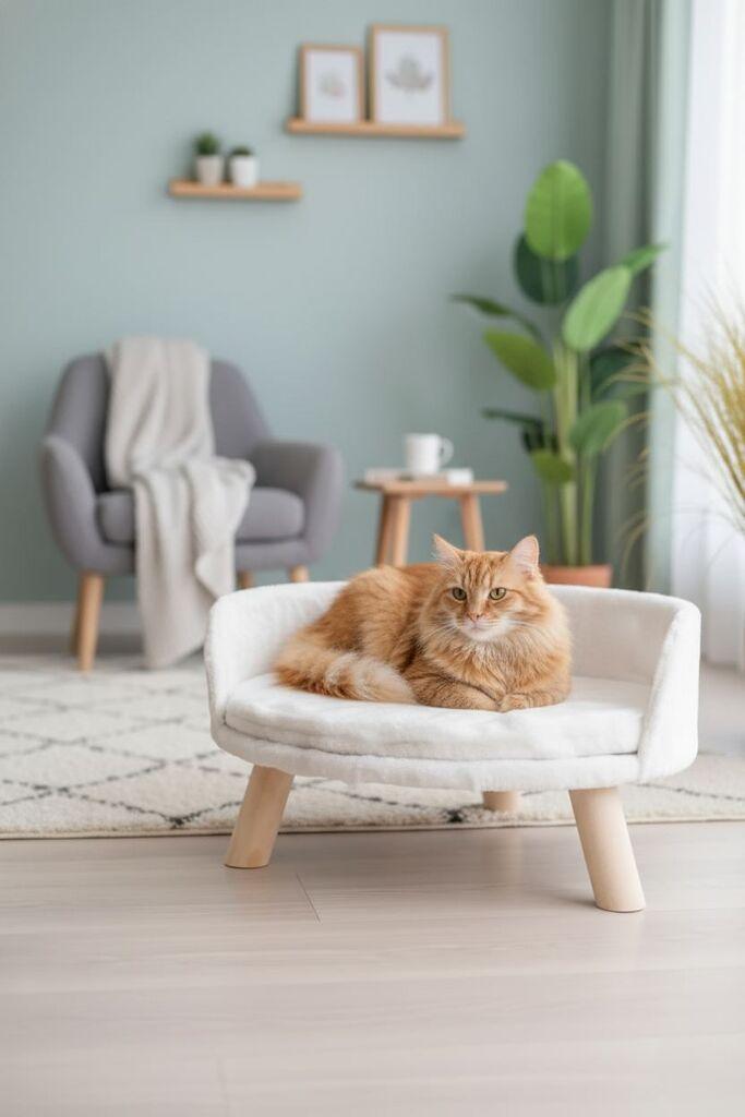 Кревет за мачки „Шепи и мустаќи" Дијана, бел