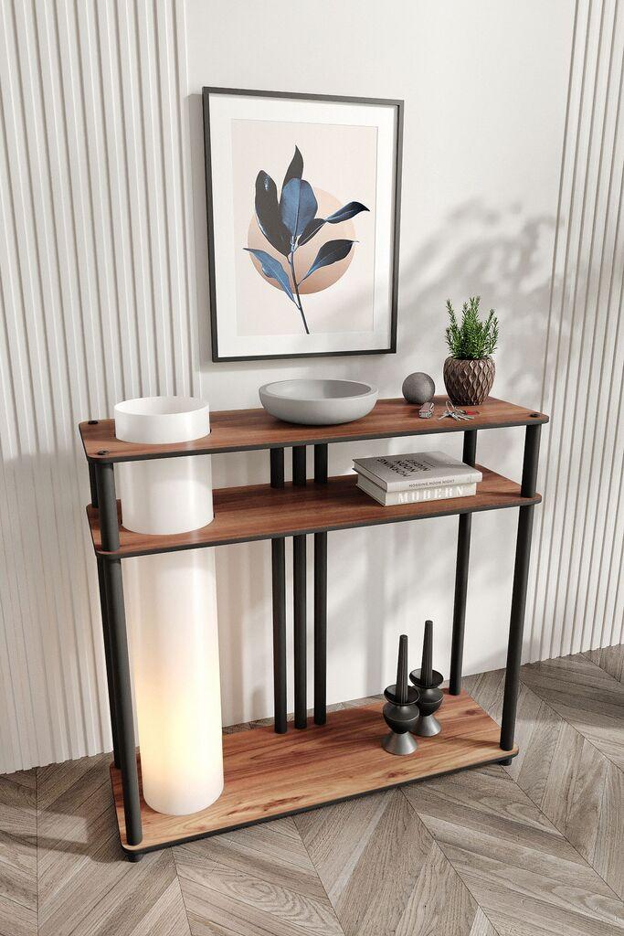 Подна ламба Opviq Garcia Lamp за комода, 80 см, кафеава