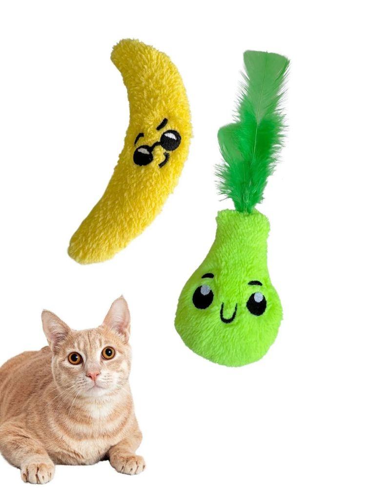 Комплет играчки за мачки „Шепи и мустаќи" Miyav 1004, 2 парчиња, жолта и зелена
