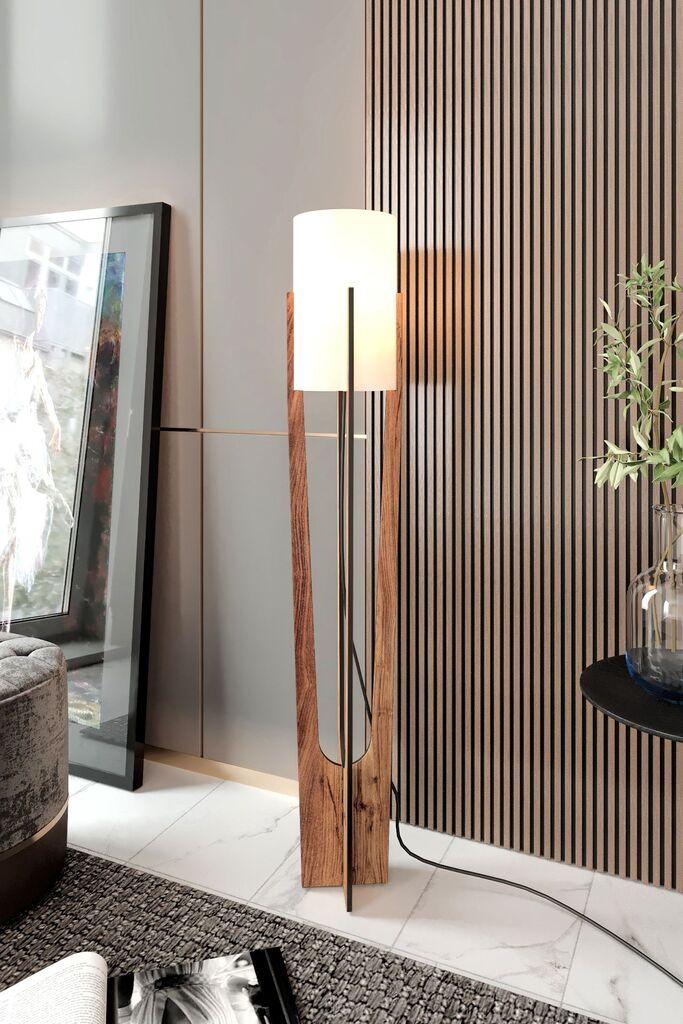 Подна ламба Opviq Minimalist, 135 см, црна