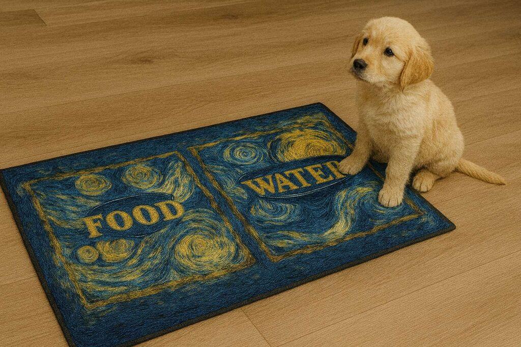 Подлога за хранилки „Шепи и мустаќи" Паспет 11, 40x70 см, шарена