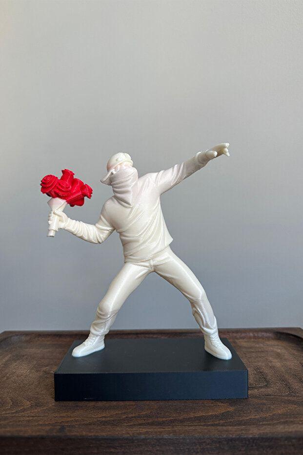 Декоративна фигура на Бенкси, бела од Аберто Дизајн