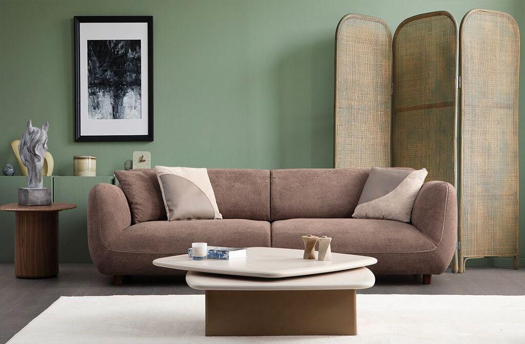 Atelier del Sofa Софа со 4 седишта Pavia, 260x90x75 cm, кафеава
