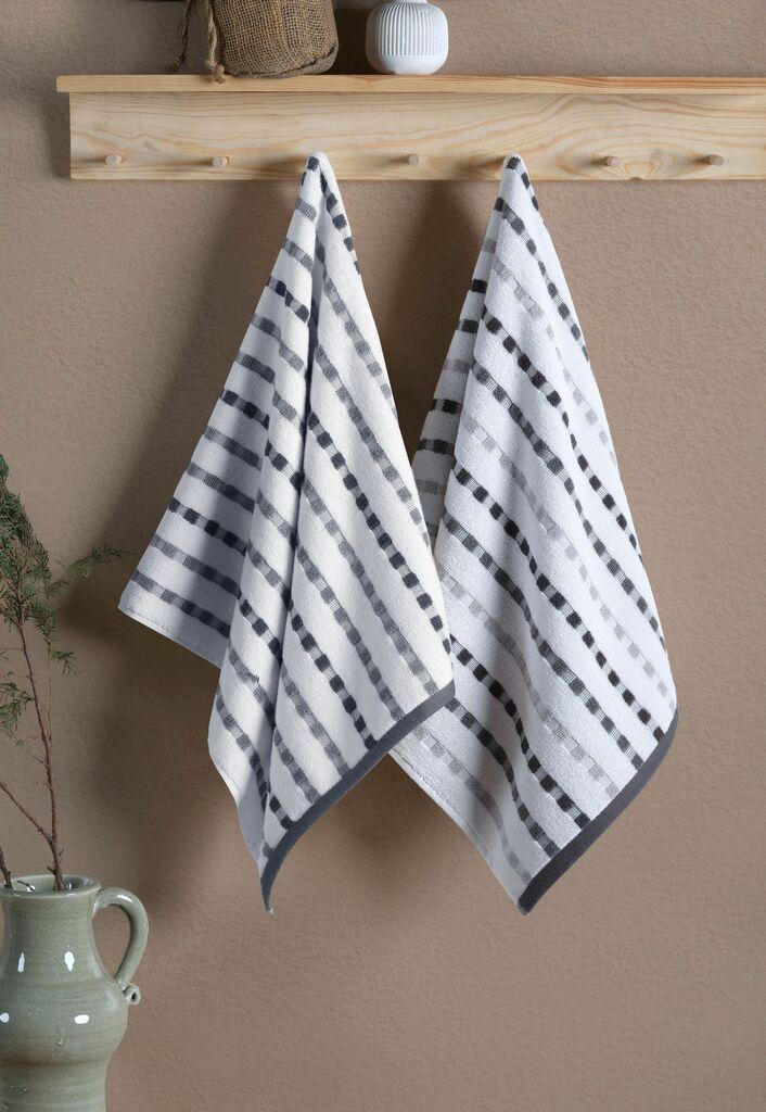 Комплет за рачни пешкири L'essentiel Maison Alba, 2 парчиња, сива боја