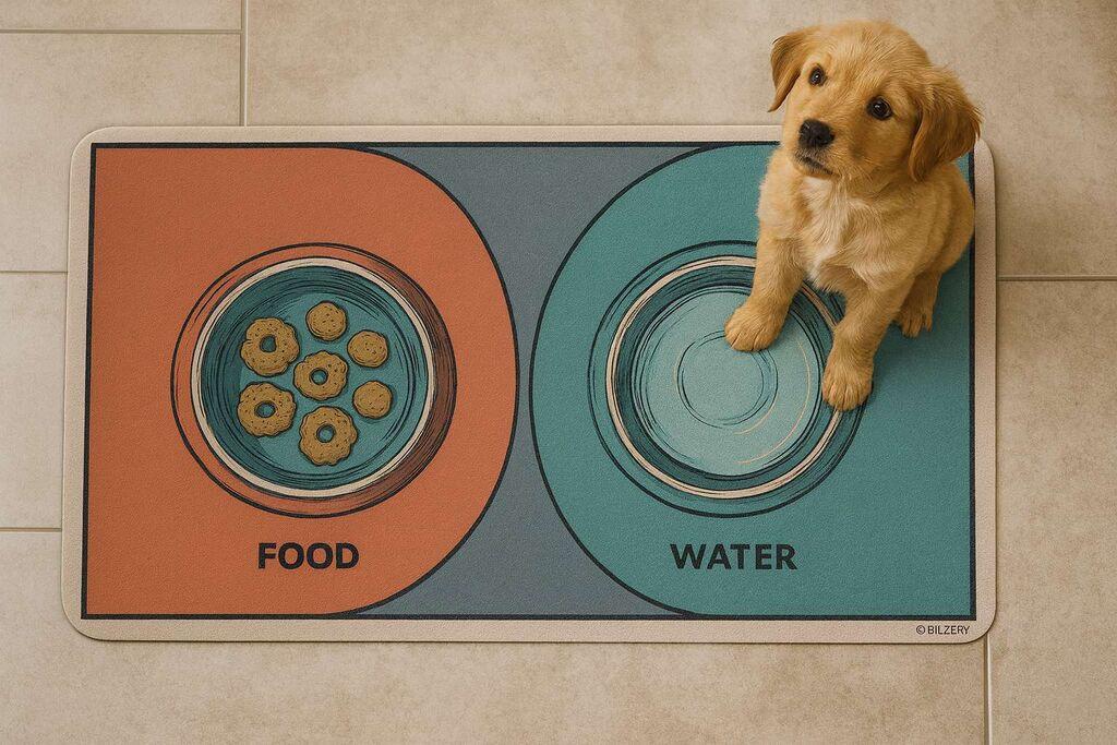 Подлога за хранилки „Шепи и мустаќи" Паспет 7, 40x70 см, шарена