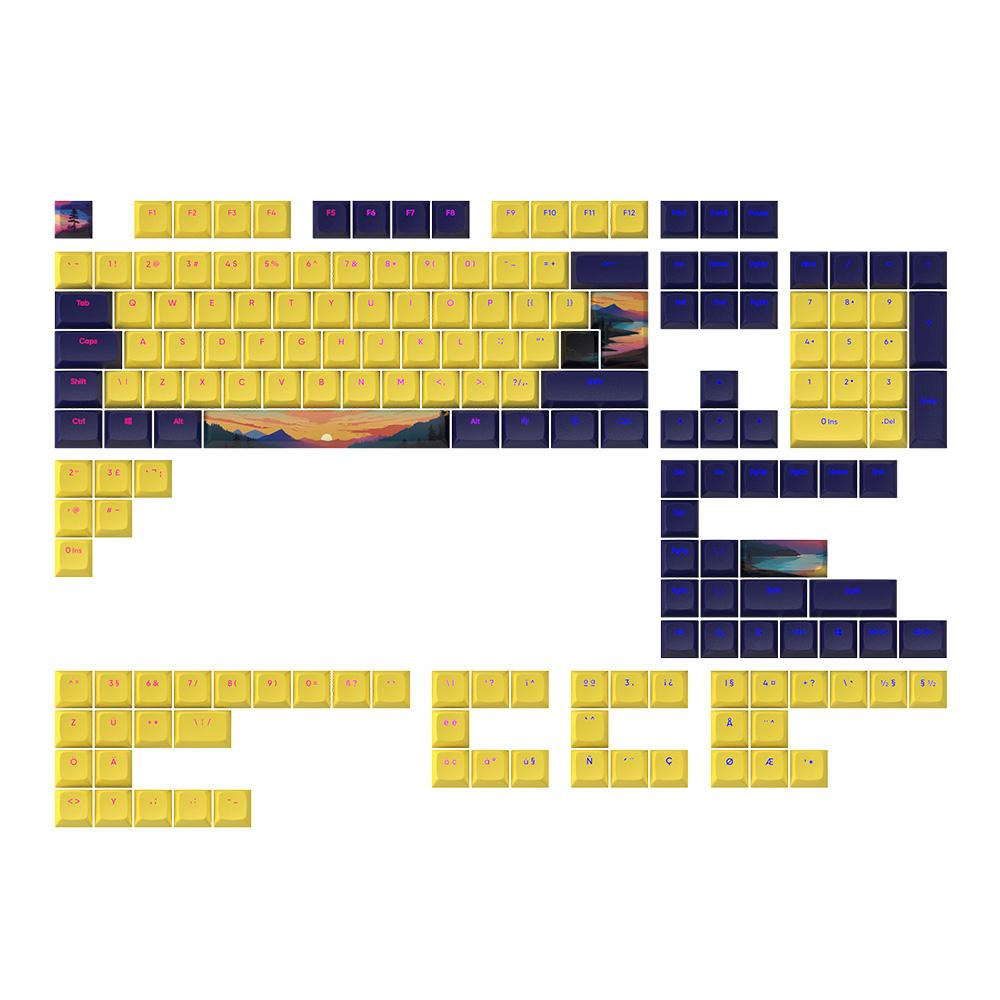 DARK PROJECT Замена на тастатура за тастатура Зајдисонце, 177 парчиња, жолто-виолетова