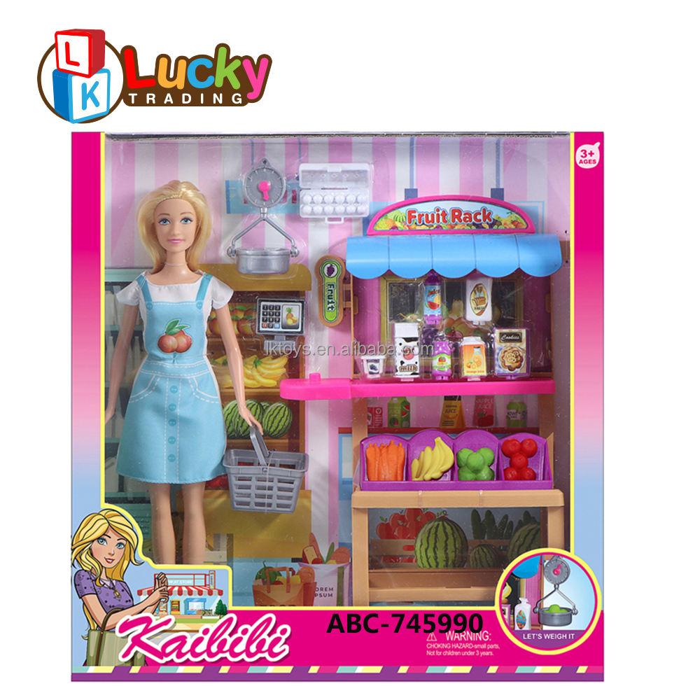 KAIBIBI Барбика со Штанд за Продавање Shopping