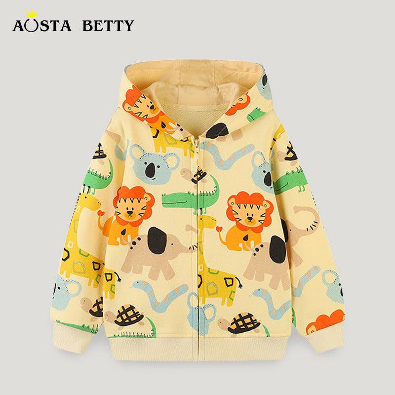 AostaBetty Дуксер со Патент и Капуљача за Момчиња