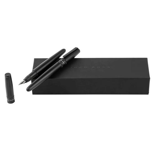 HUGO BOSS Гарнитура сет, Пенкало+Налив перо, Illusion Gear, HPPR212A, Црна