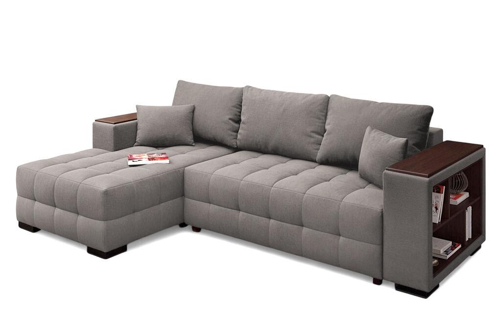 Мебел-Ви Аг Леон М Лева Светла Сива Аголна Гарнитура