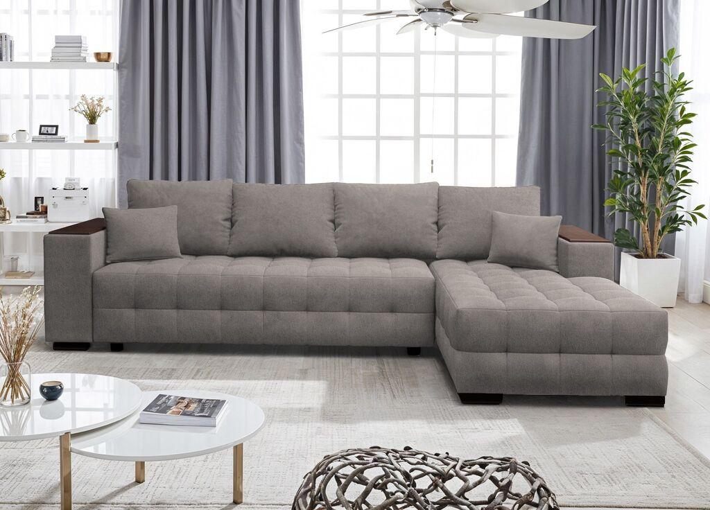 Мебел-Ви Аг Леон Десна Светла Сива Аголна Гарнитура