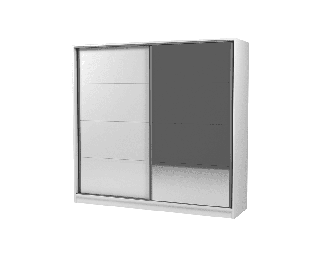 Мебел-Ви Шибер Флекс 220 Нов Со Огледало Бел Сјај