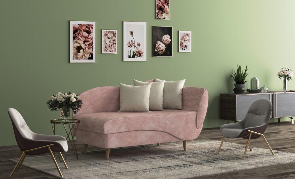 Мебел-Ви Двосед Оксфорд Десна Розева