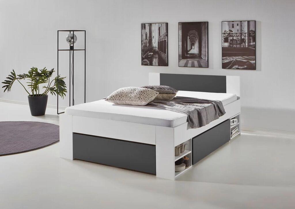 Мебел-Ви Лежај Азуро 140 Антрацит-Бела