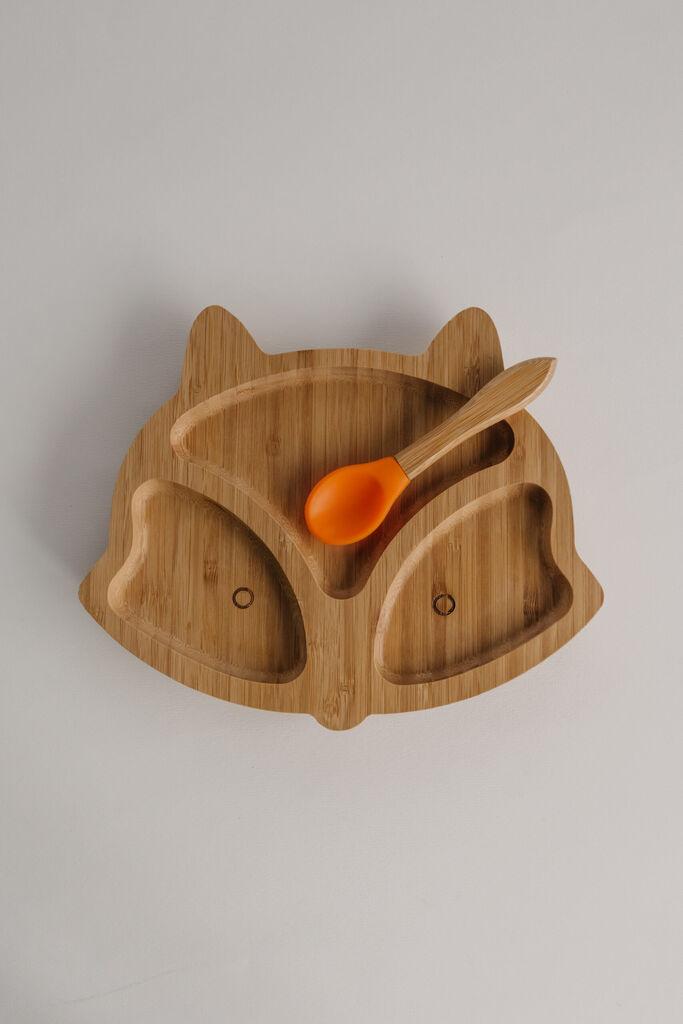 Urma Kids Бамбусово тањирче лисица,Портокалово