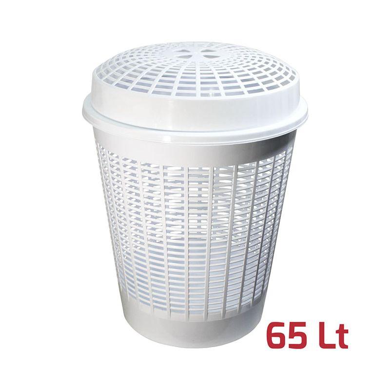 RECAPLAST Корпа перфорирана 65L со капак, бела