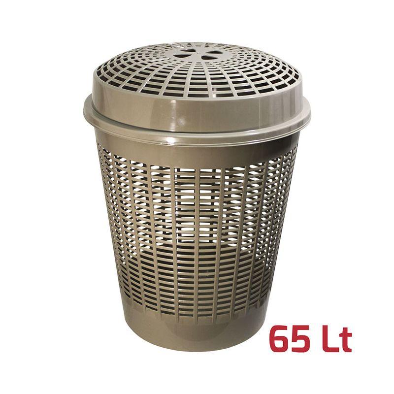 RECAPLAST Корпа перфорирана 65L со капак, кафеава