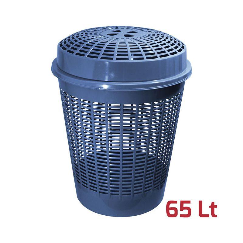 RECAPLAST Корпа перфорирана 65L со капак, сина