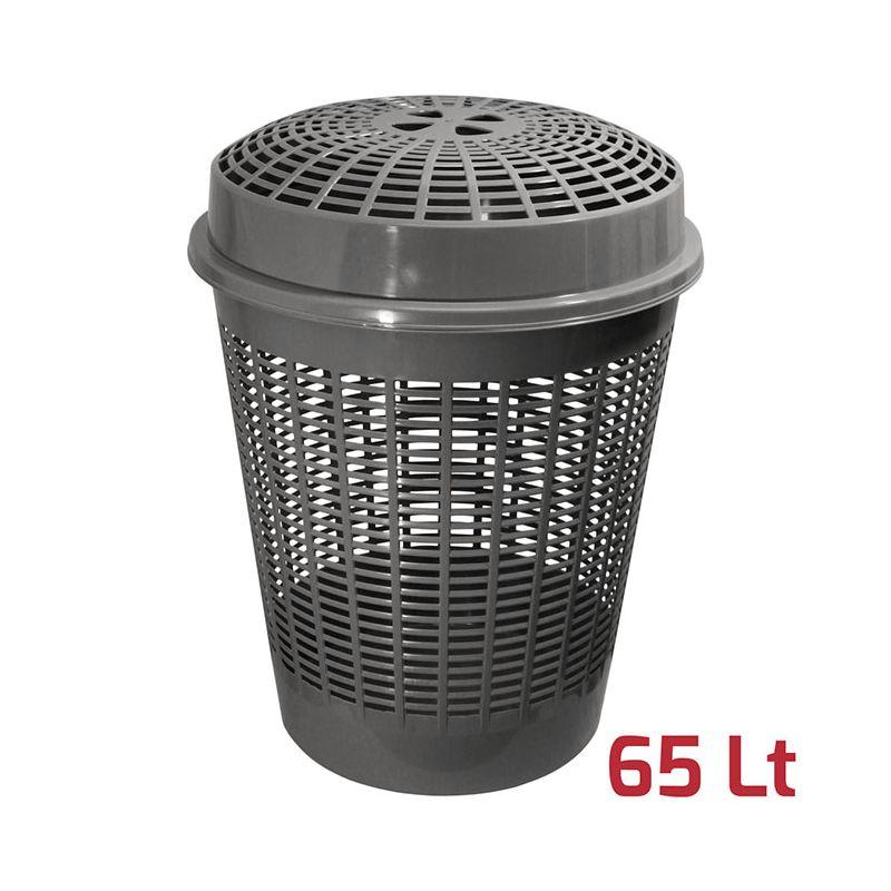 RECAPLAST Корпа перфорирана 65L со капак, сива