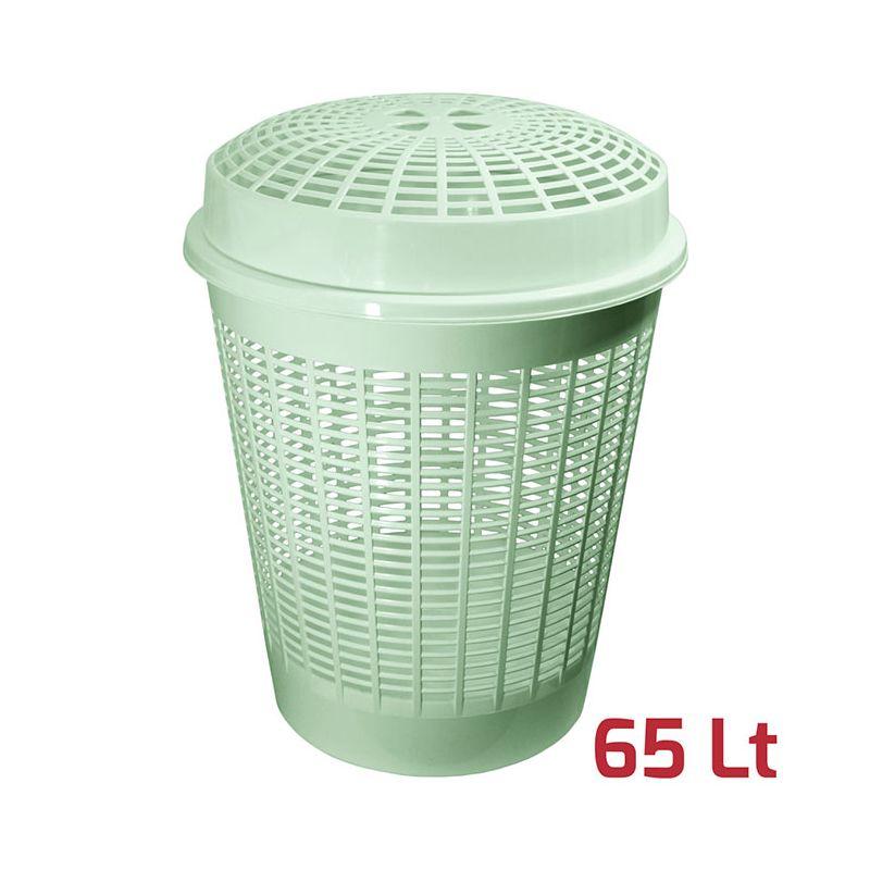 RECAPLAST Корпа перфорирана 65L со капак, зелена
