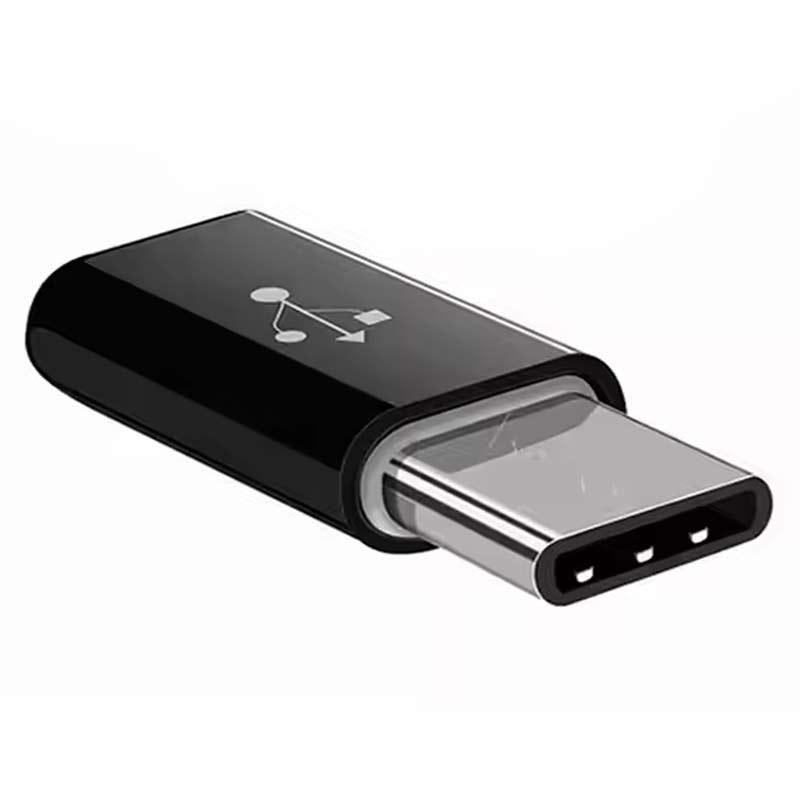 OTG адаптер - USB Type-C - Micro USB - Црна