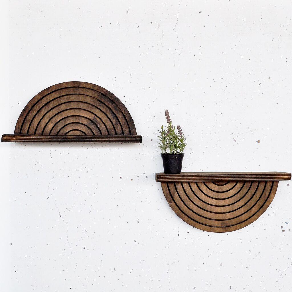 Hanah Home Комплет полици за dzид Raf296, 2 парчиња, кафеави