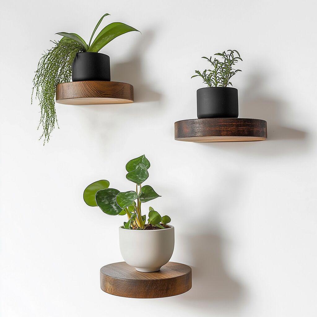 Hanah Home Комплет полици за dzид Raf283, 3 парчиња, кафеави