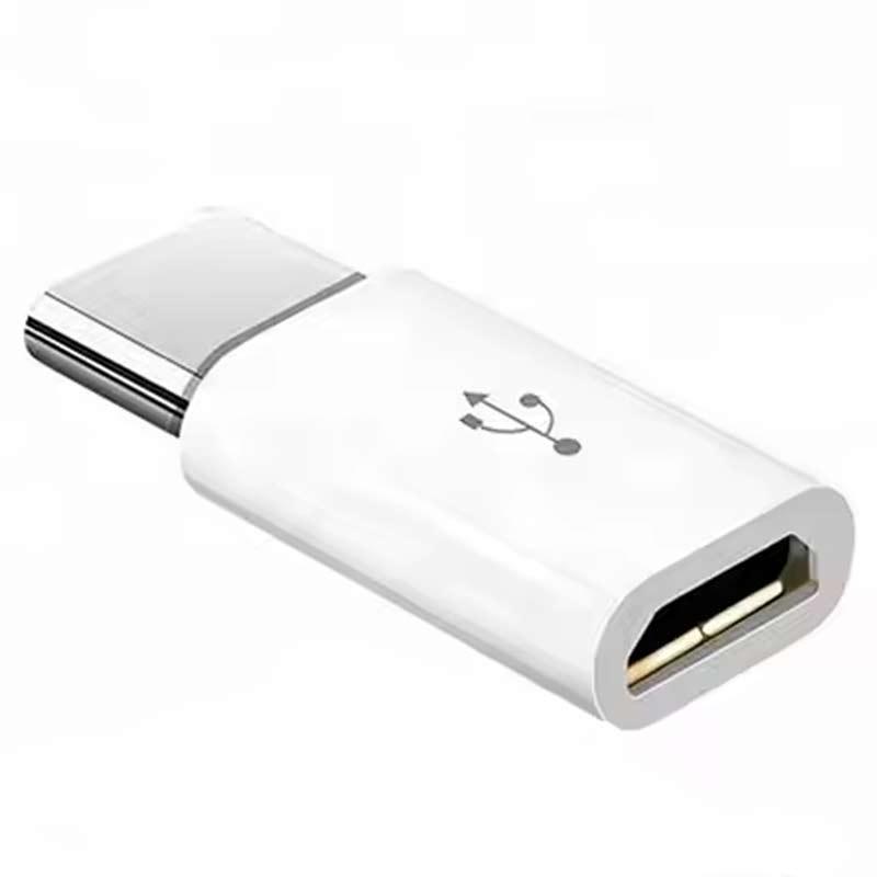 OTG адаптер - USB Type-C - Micro USB - Бела