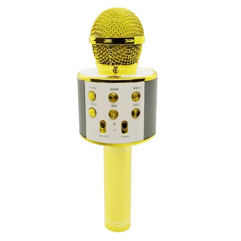 Караоке микрофон со вграден звучник - WS-858 - Златна